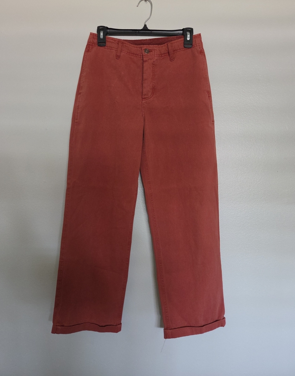 Free People Women's Straight-Leg Chinos in Rust